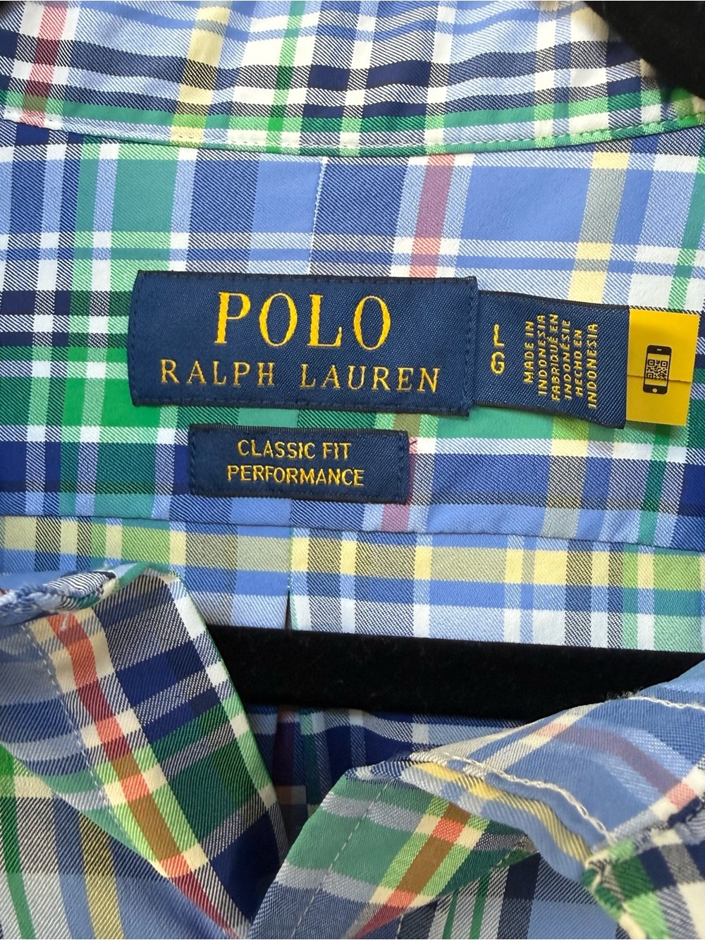 Polo by Ralph Lauren Blue and Green Plaid Classic Fit Shirt